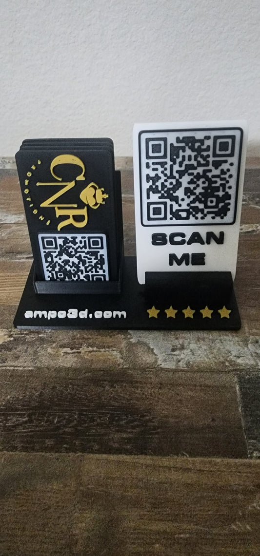 Dual-Slot Business Card & QR Code Display Stand
