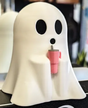 Ghost Decor with Coffee Cup