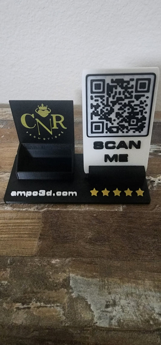 Dual-Slot Business Card & QR Code Display Stand