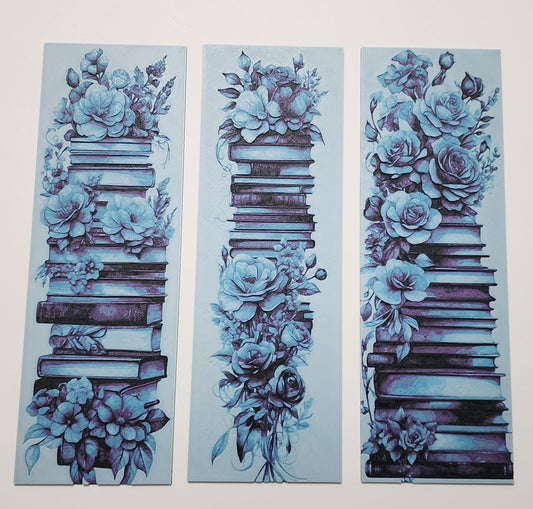 Floral Book Stack Bookmark Set