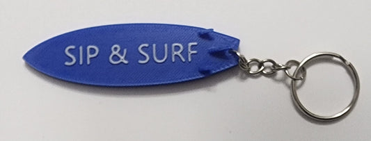 Sip & Surf (Surfboard) Keychain