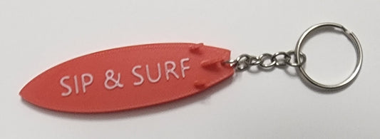 Sip & Surf (Surfboard) Keychain