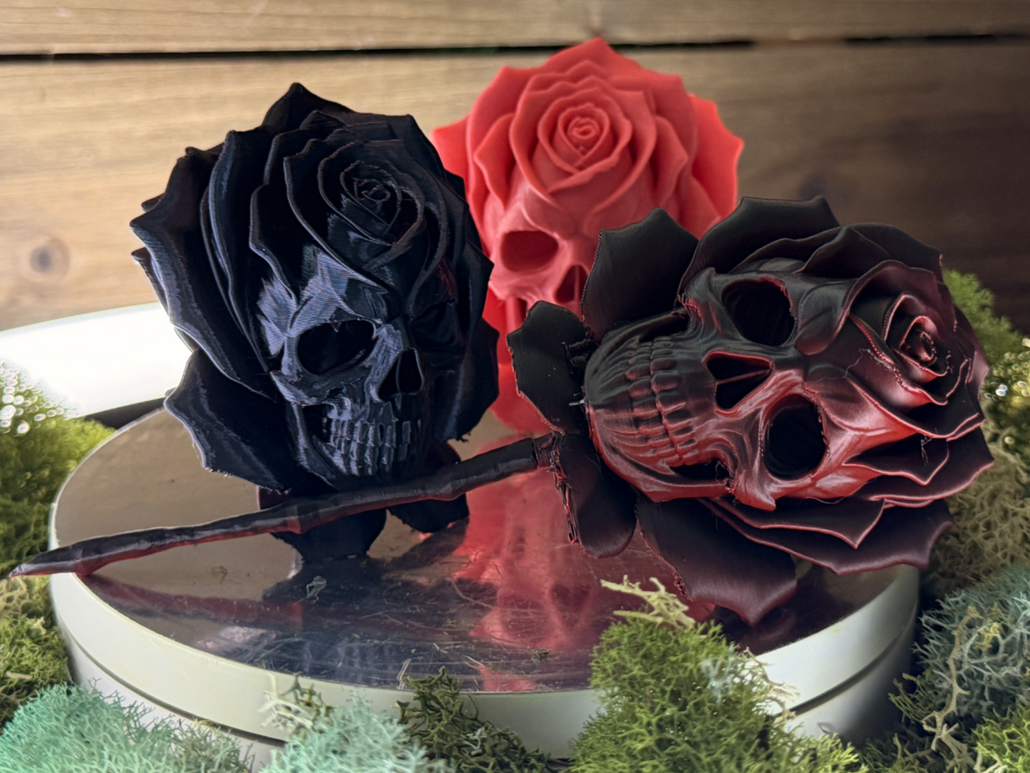 Skull Rose Floral Decor 4pc Set