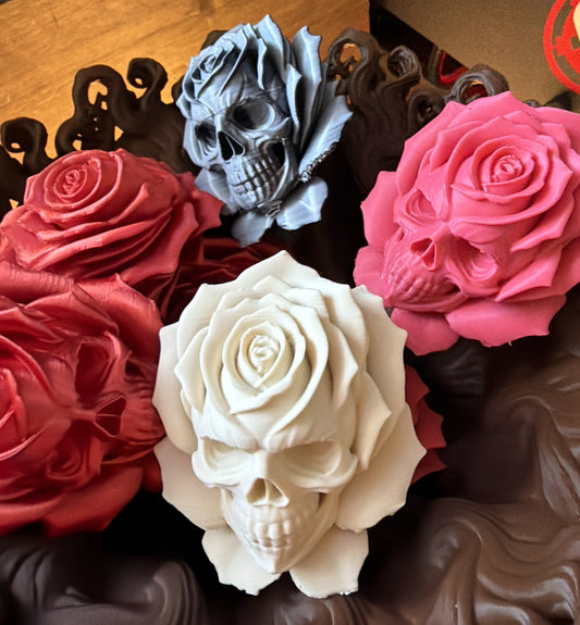 Skull Rose Floral Decor 4pc Set